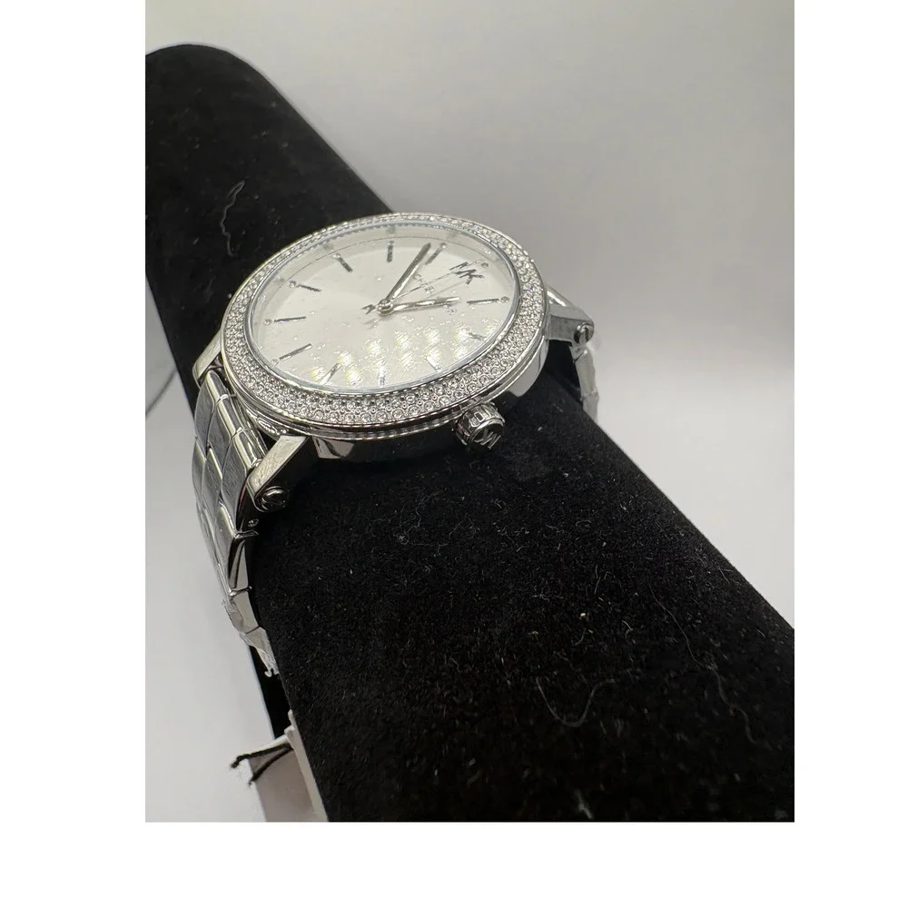 Michael Kors Women Silver Pave Crystal Bezel Watch Bracelet Nwt Silver